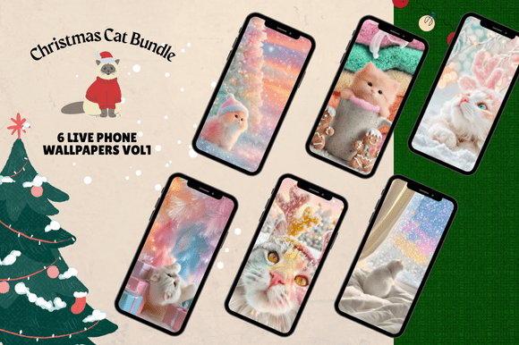 Download Christmas Cat Live Wallpaper Bundle V.1 - Premium Resources